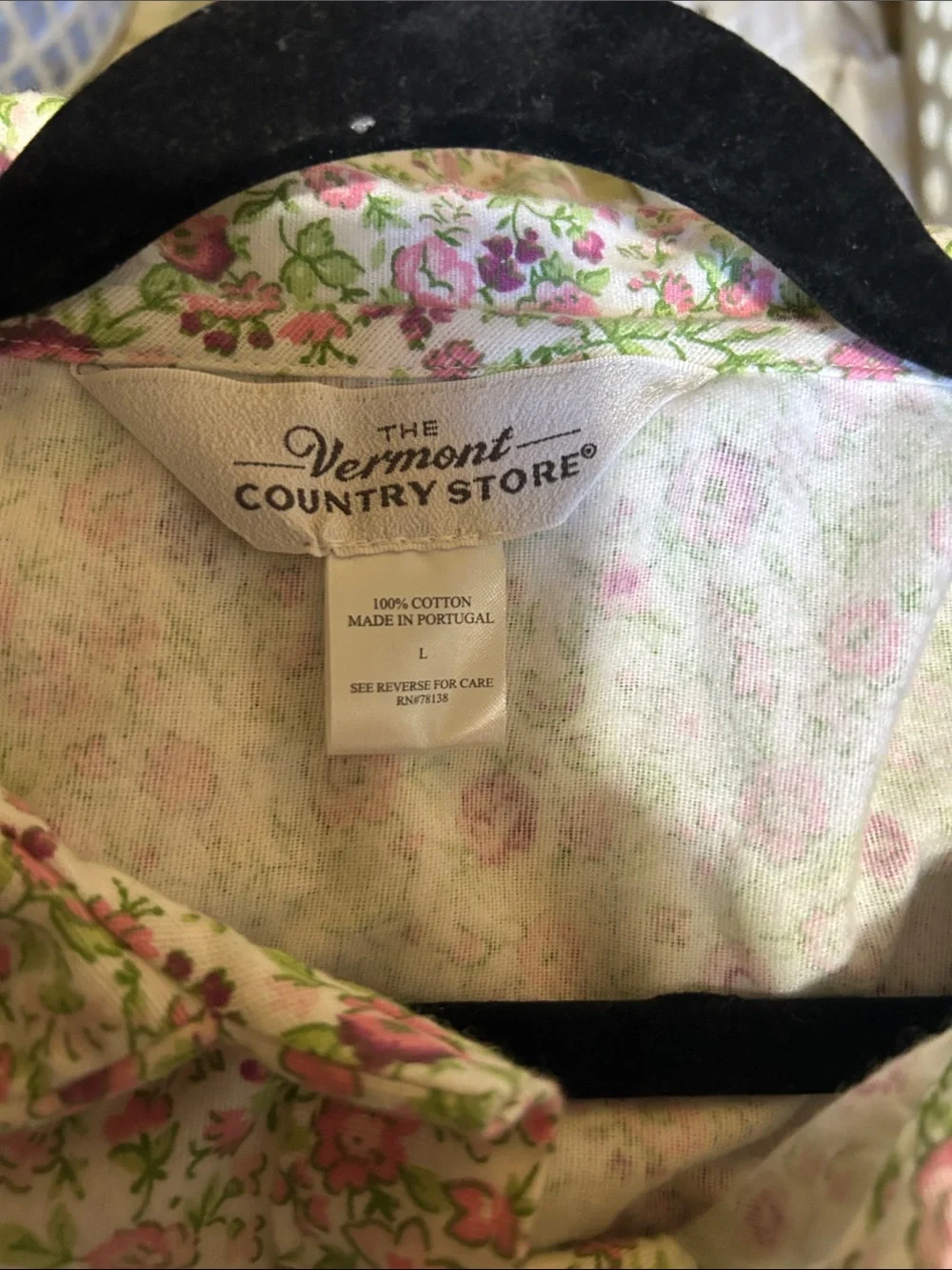 Vermont County Store 100% cotton Flannel floral nightgown size L - Picture 2 of 3
